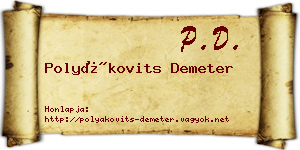 Polyákovits Demeter névjegykártya